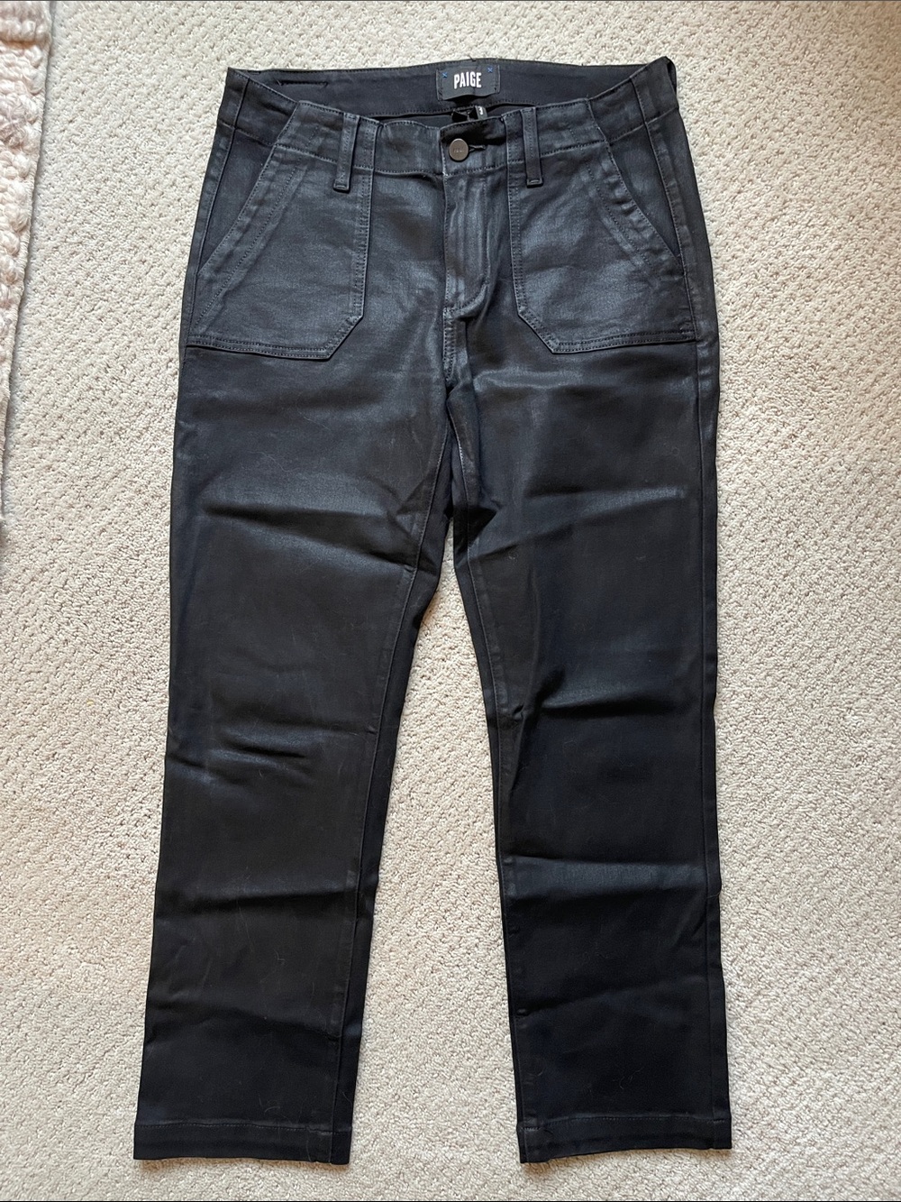 PAIGE Mayslie Coated Straight Jeans